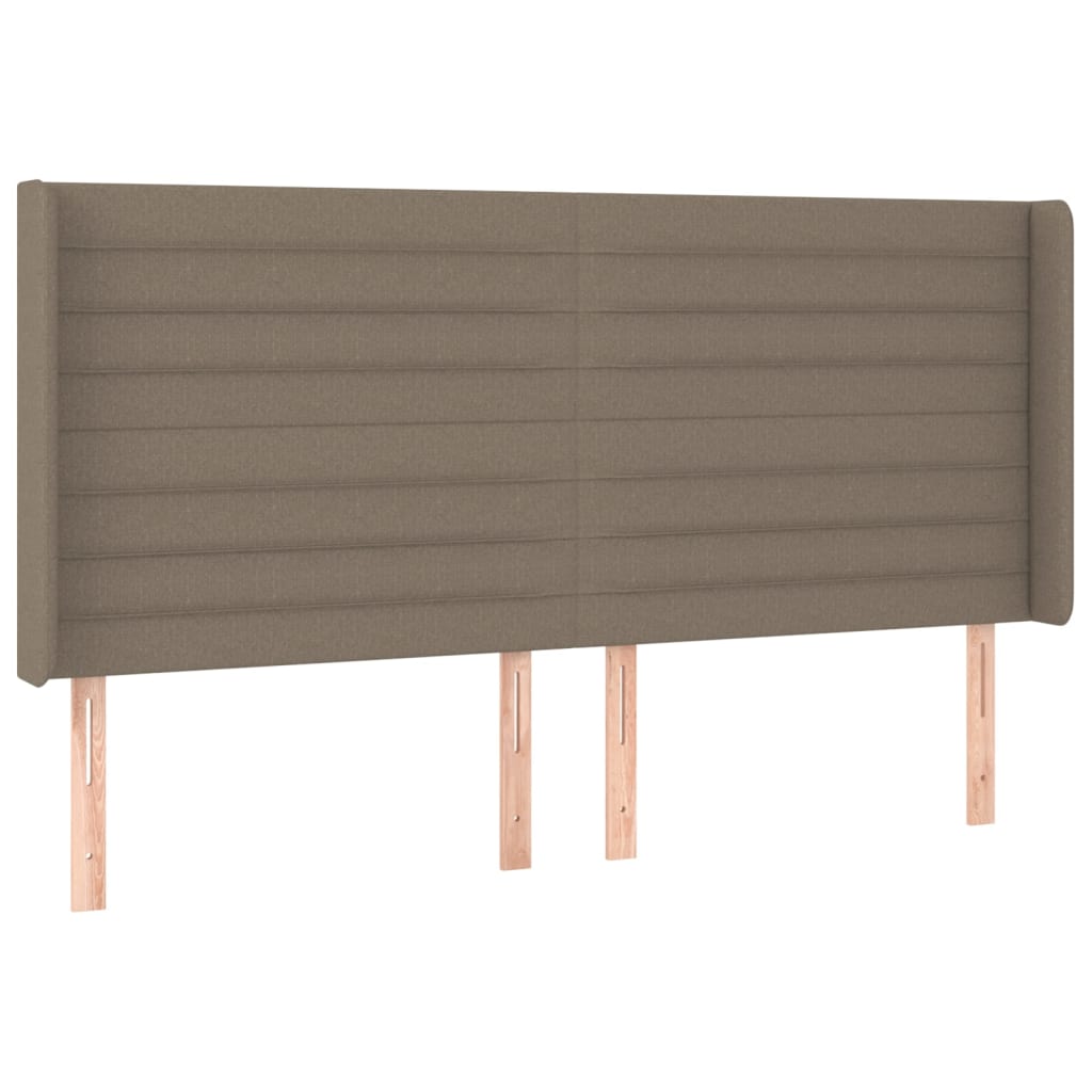 vidaXL Κεφαλάρι Κρεβατιού LED Taupe 203x16x118/128 εκ. Υφασμάτινο