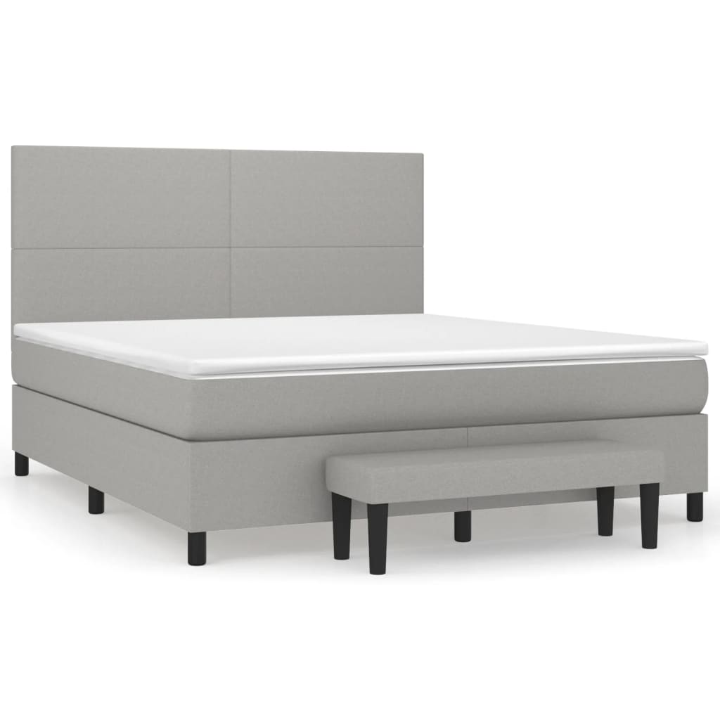 vidaXL Κρεβάτι Boxspring με Στρώμα Αν. Πράσινο 160x200εκ Υφασμάτινο