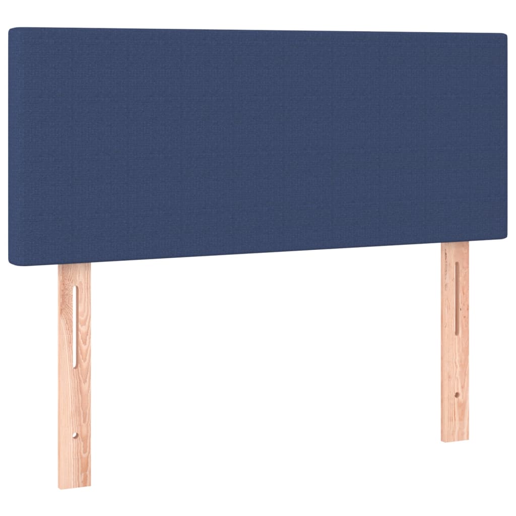 vidaXL Κρεβάτι Boxspring με Στρώμα Μπλε 90x200 εκ.Υφασμάτινο