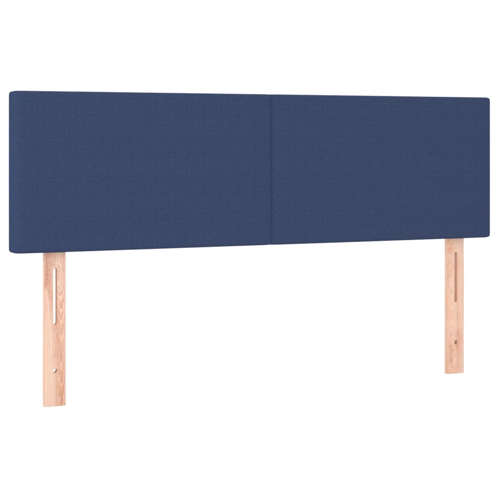 vidaXL Κρεβάτι Boxspring με Στρώμα Μπλε 140x190 εκ. Υφασμάτινο