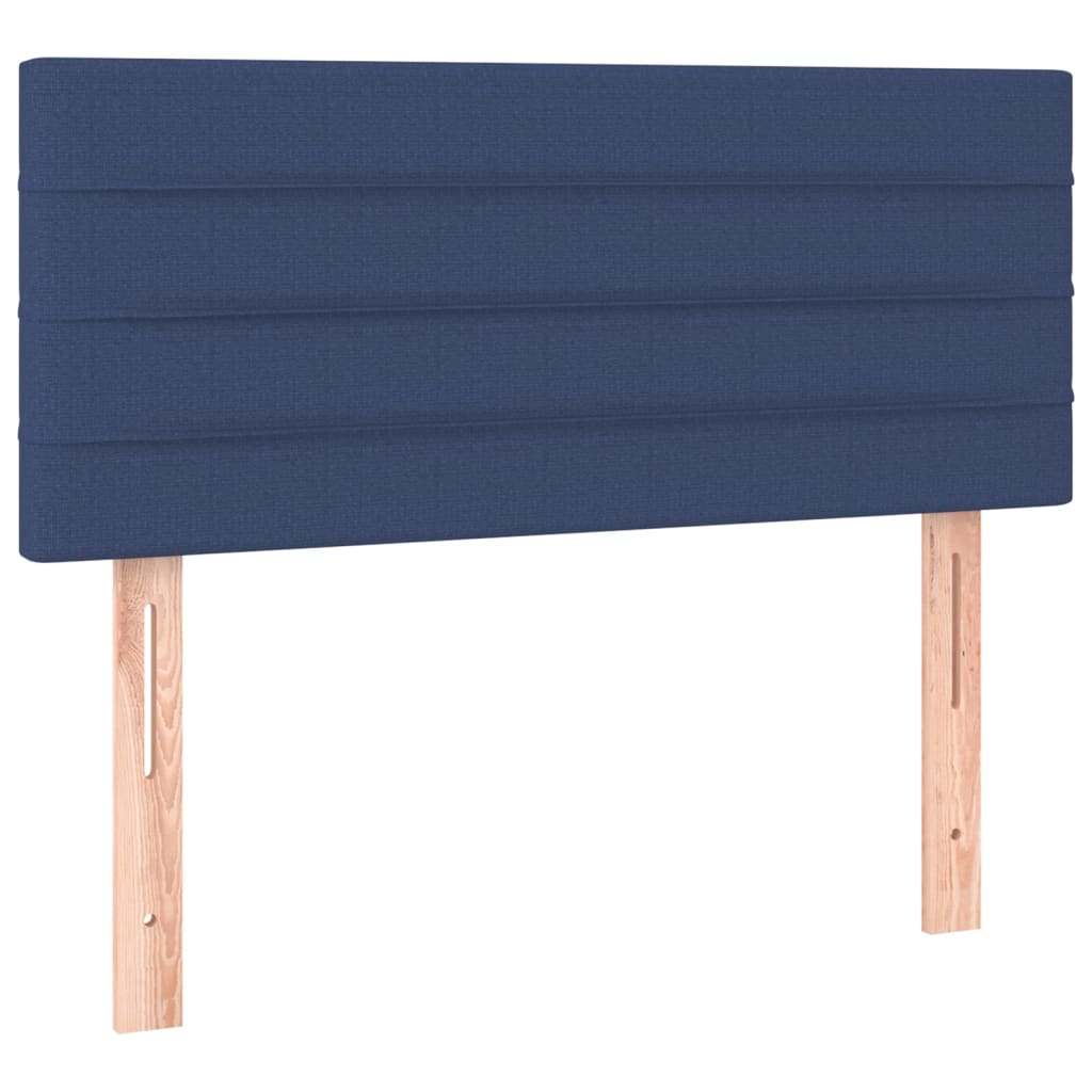 vidaXL Κρεβάτι Boxspring με Στρώμα Μπλε 90x190 εκ.Υφασμάτινο
