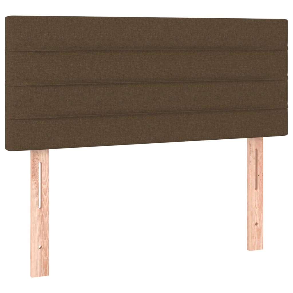 vidaXL Κρεβάτι Boxspring με Στρώμα Σκούρο Καφέ 90x200 εκ. Υφασμάτινο