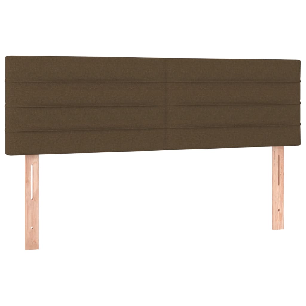 vidaXL Κρεβάτι Boxspring με Στρώμα Σκούρο Καφέ 140x190 εκ. Υφασμάτινο