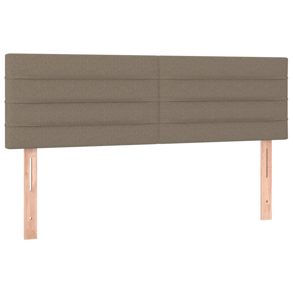 vidaXL Κρεβάτι Boxspring με Στρώμα Taupe 140x190 εκ. Υφασμάτινο