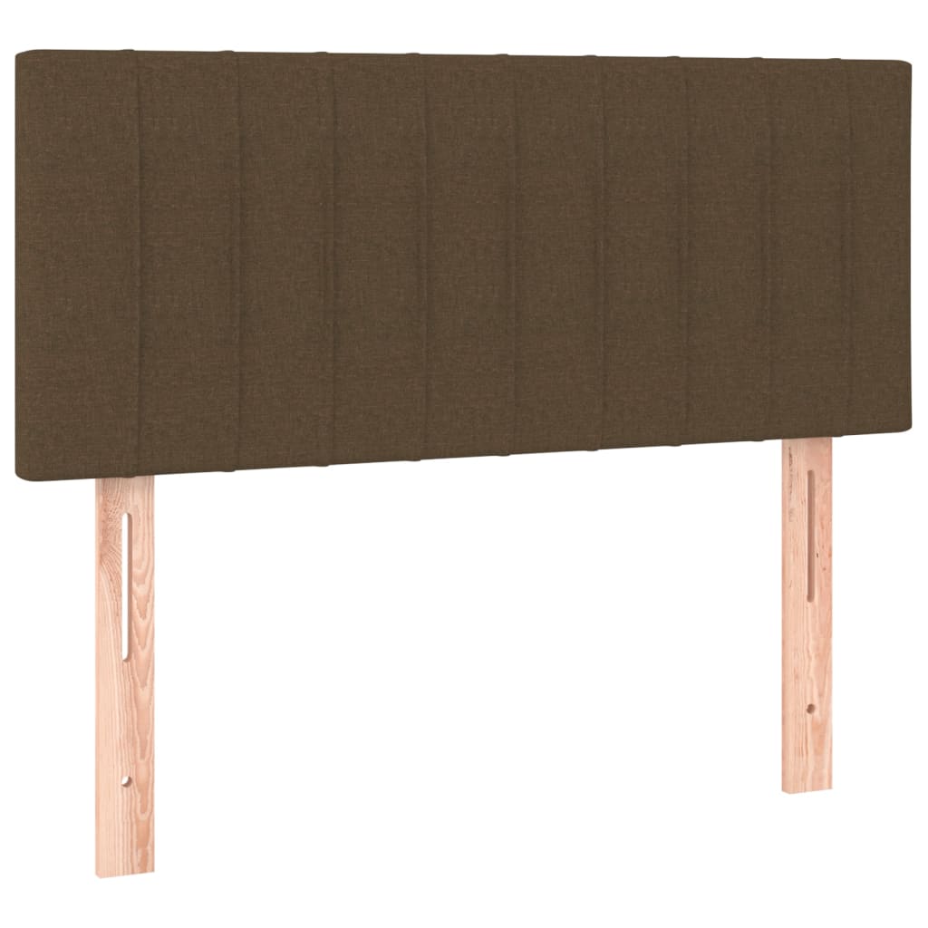 vidaXL Κρεβάτι Boxspring με Στρώμα Σκούρο Καφέ 100x200 εκ. Υφασμάτινο