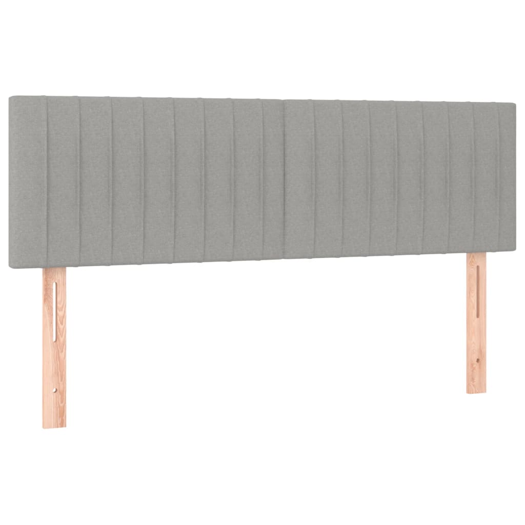 vidaXL Κρεβάτι Boxspring με Στρώμα Ανοιχτό Γκρι 140x190 εκ. Υφασμάτινο
