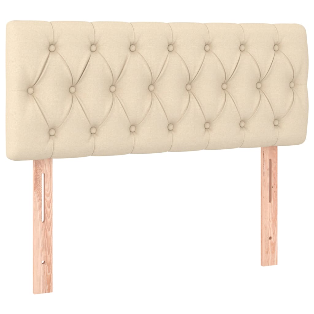 vidaXL Κρεβάτι Boxspring με Στρώμα Κρεμ 100 x 200 εκ. Υφασμάτινο