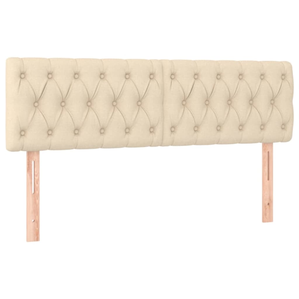 vidaXL Κρεβάτι Boxspring με Στρώμα Κρεμ 140x200 εκ. Υφασμάτινο