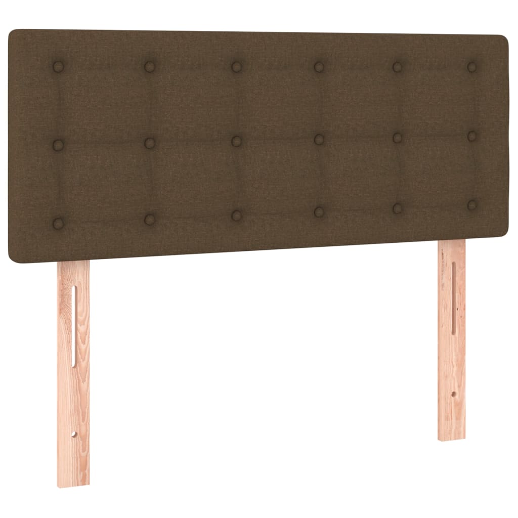 vidaXL Κρεβάτι Boxspring με Στρώμα Σκούρο Καφέ 90x190 εκ. Υφασμάτινο