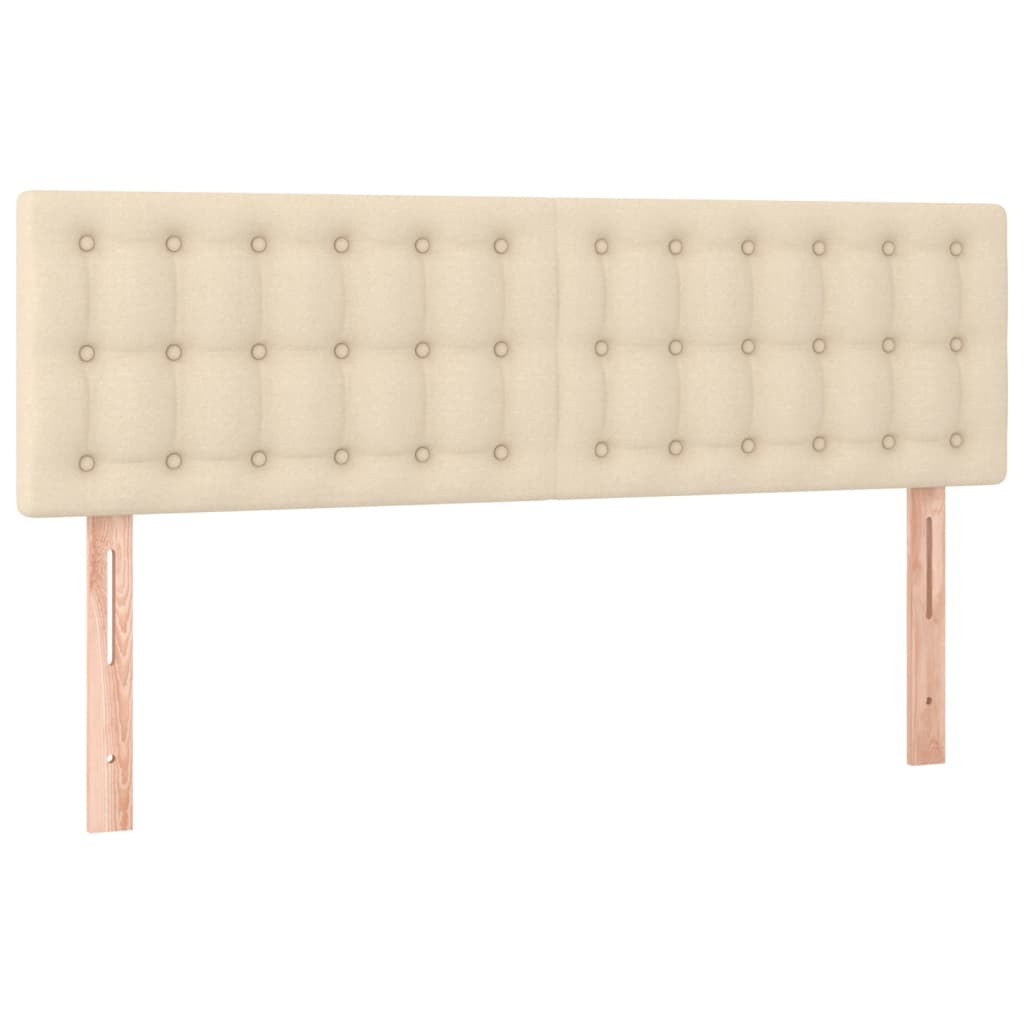 vidaXL Κρεβάτι Boxspring με Στρώμα Κρεμ 140x200 εκ. Υφασμάτινο