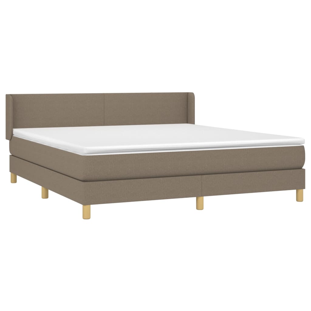 vidaXL Κρεβάτι Boxspring με Στρώμα Taupe 180x200 εκ. Υφασμάτινο
