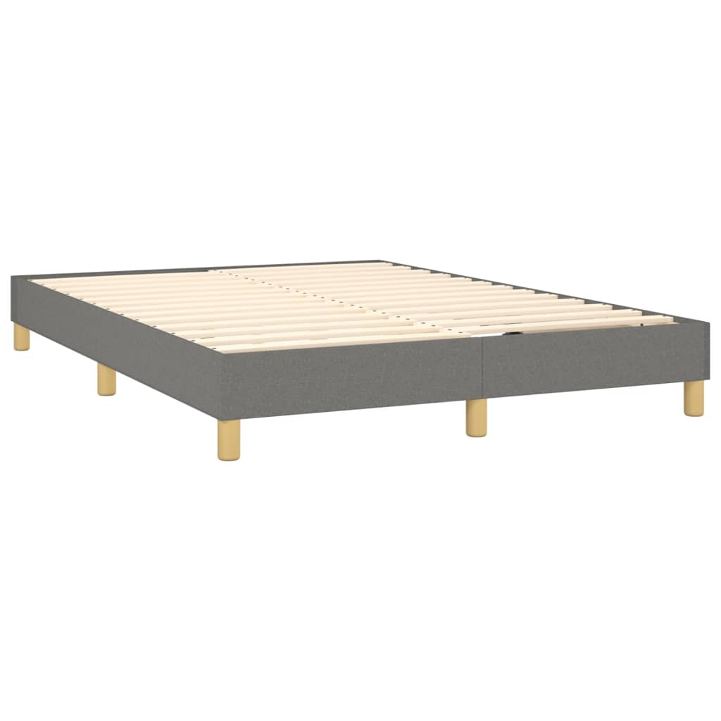 vidaXL Κρεβάτι Boxspring με Στρώμα Σκούρο Γκρι 140x190 εκ. Υφασμάτινο