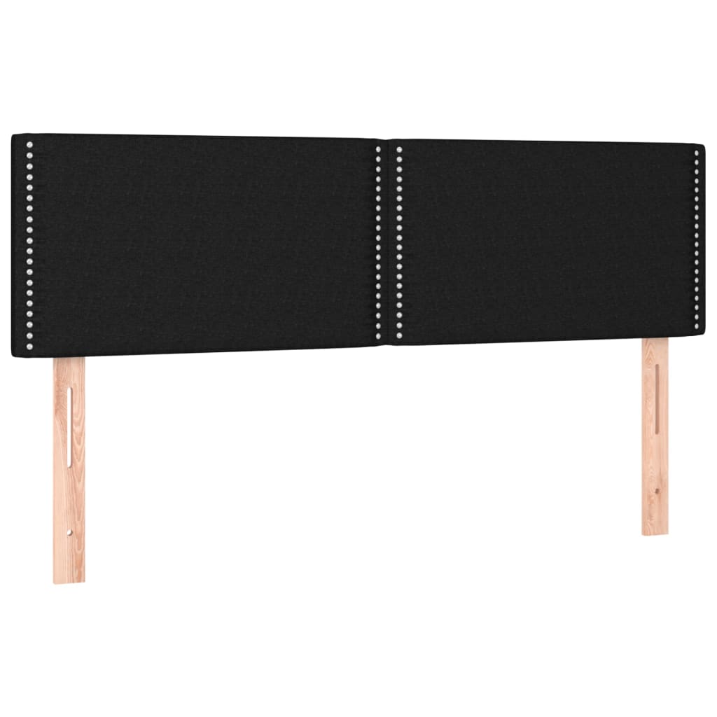 vidaXL Κρεβάτι Boxspring με Στρώμα Μαύρο 140x200 εκ. Υφασμάτινο