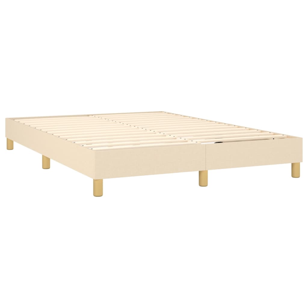 vidaXL Κρεβάτι Boxspring με Στρώμα Κρεμ 140x200 εκ. Υφασμάτινο