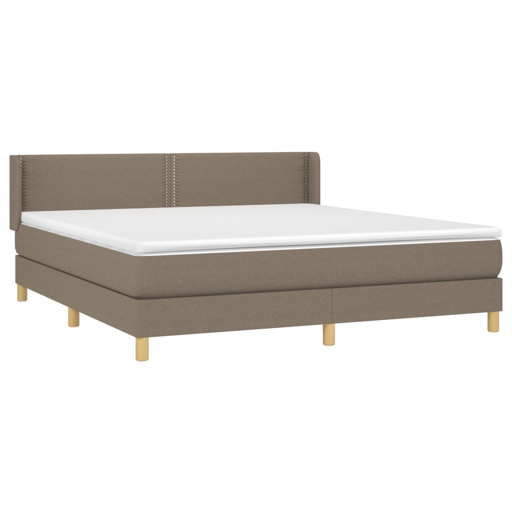 vidaXL Κρεβάτι Boxspring με Στρώμα Taupe 180x200 εκ. Υφασμάτινο