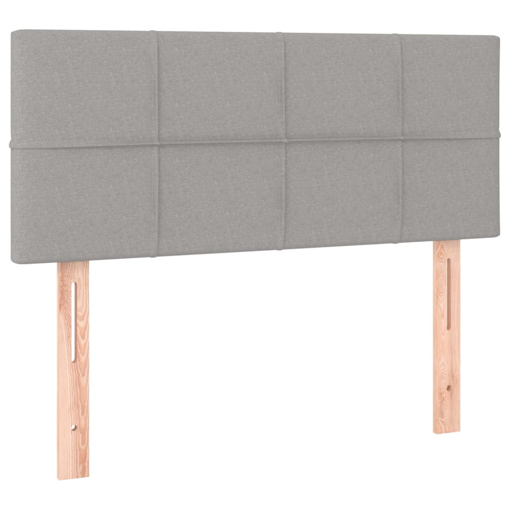 vidaXL Κρεβάτι Boxspring με Στρώμα Ανοιχτό Γκρι 90x190 εκ. Υφασμάτινο