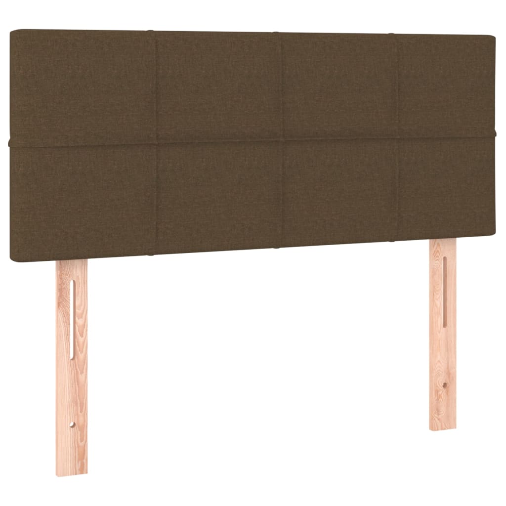 vidaXL Κρεβάτι Boxspring με Στρώμα Σκούρο Καφέ 100x200 εκ. Υφασμάτινο
