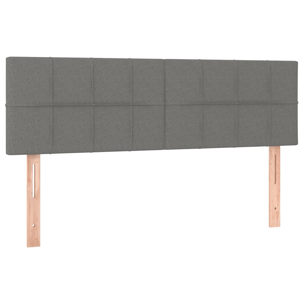 vidaXL Κρεβάτι Boxspring με Στρώμα Σκούρο Γκρι 140x200 εκ Υφασμάτινο