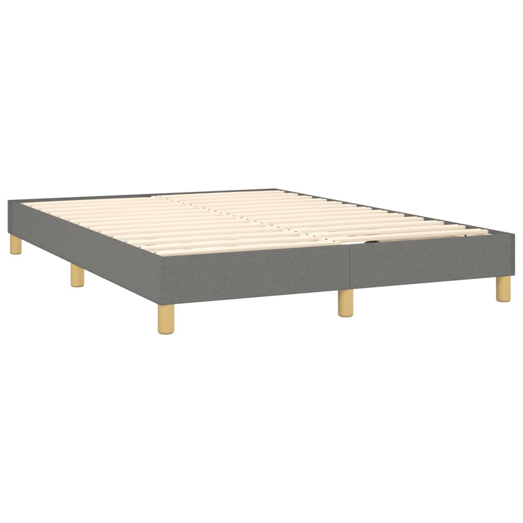 vidaXL Κρεβάτι Boxspring με Στρώμα Σκούρο Γκρι 140x190 εκ. Υφασμάτινο