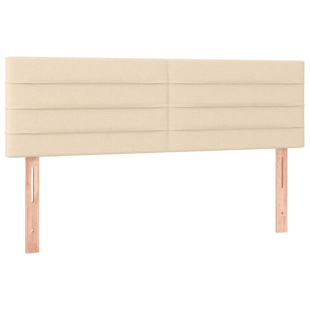 vidaXL Κρεβάτι Boxspring με Στρώμα Κρεμ 140x200 εκ. Υφασμάτινο