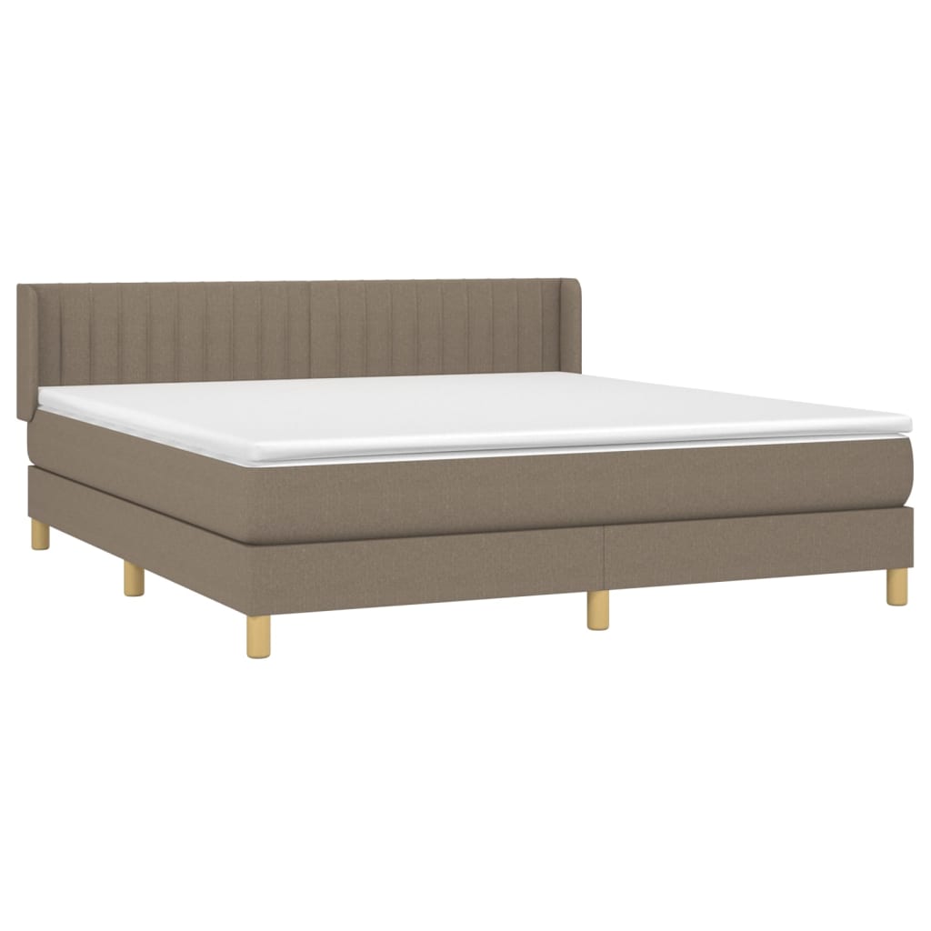 vidaXL Κρεβάτι Boxspring με Στρώμα Taupe 180x200 εκ. Υφασμάτινο