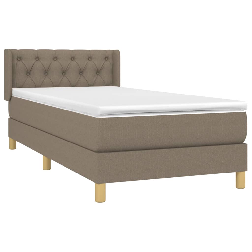 vidaXL Κρεβάτι Boxspring με Στρώμα Taupe 80x200 εκ. Υφασμάτινο