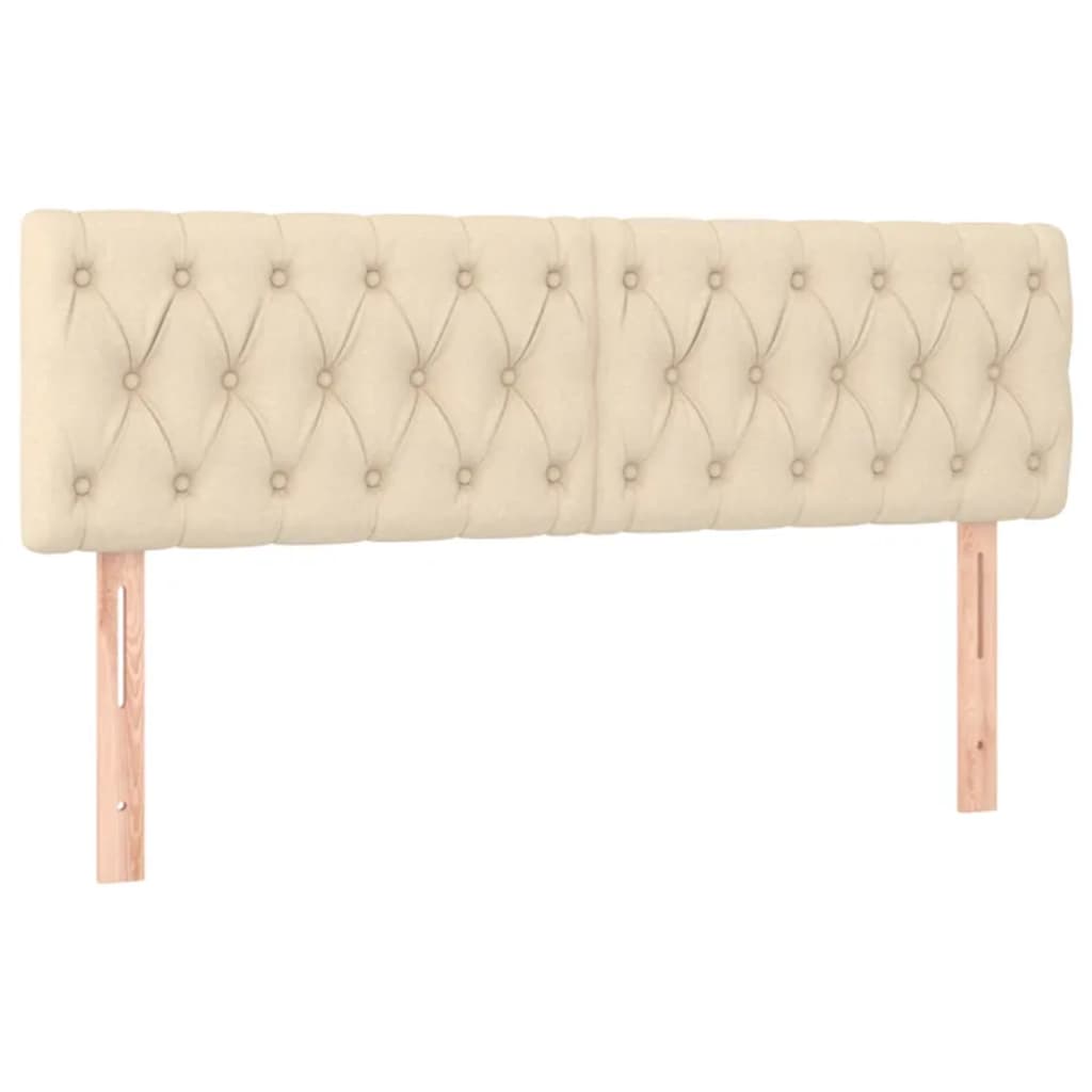vidaXL Κρεβάτι Boxspring με Στρώμα Κρεμ 140x200 εκ. Υφασμάτινο