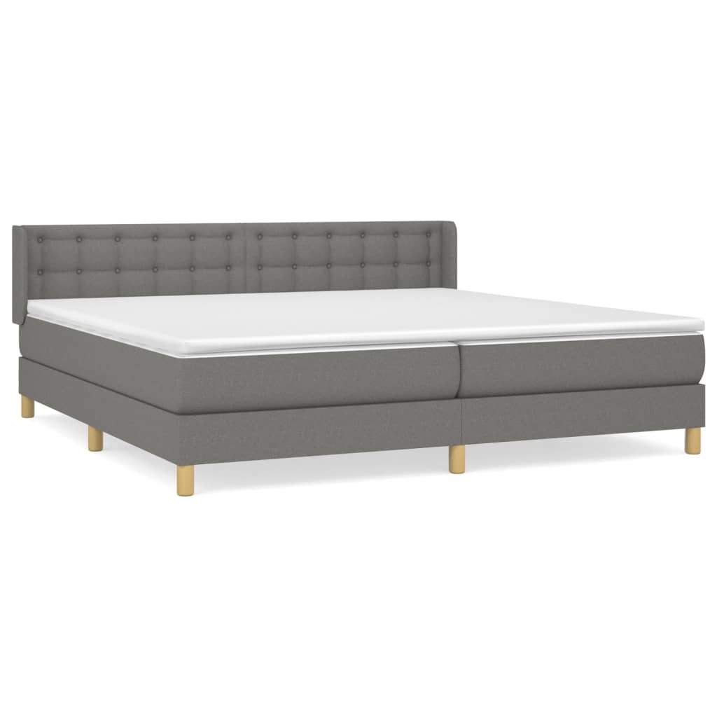vidaXL Κρεβάτι Boxspring με Στρώμα Σκούρο Γκρι 160x200 εκ Υφασμάτινο
