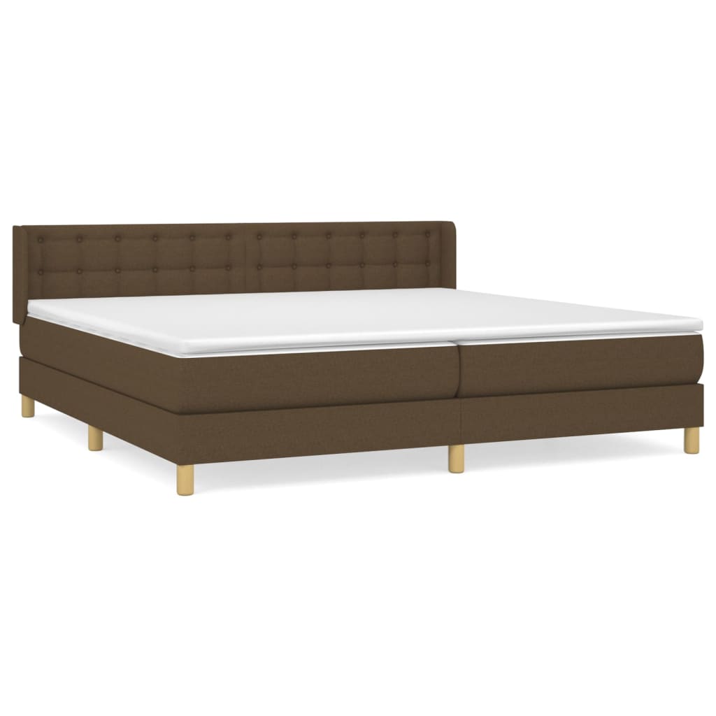 vidaXL Κρεβάτι Boxspring με Στρώμα Σκούρο Καφέ 160x200 εκ Υφασμάτινο