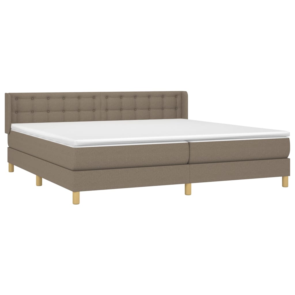 vidaXL Κρεβάτι Boxspring με Στρώμα Taupe 180x200 εκ. Υφασμάτινο