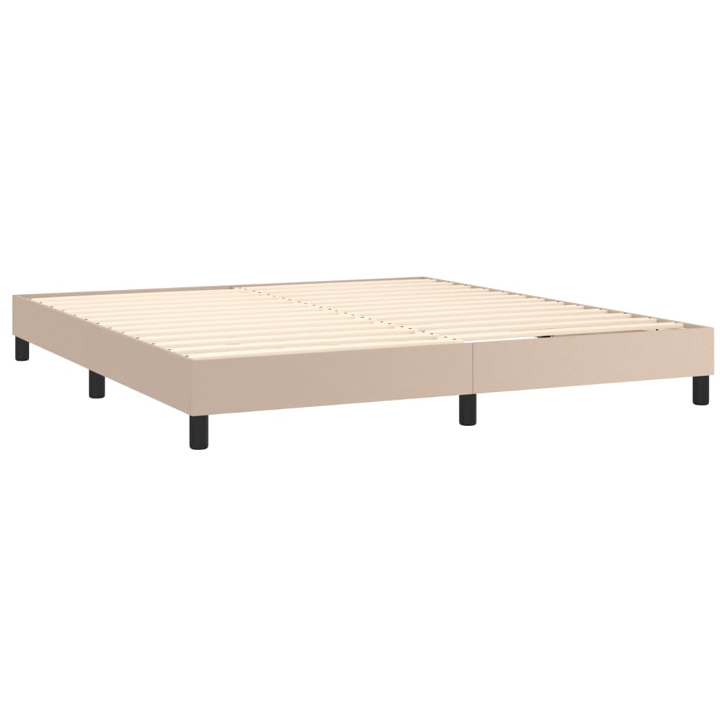 vidaXL Κρεβάτι Boxspring με Στρώμα Καπουτσίνο 160x200εκ.από Συνθ.Δέρμα