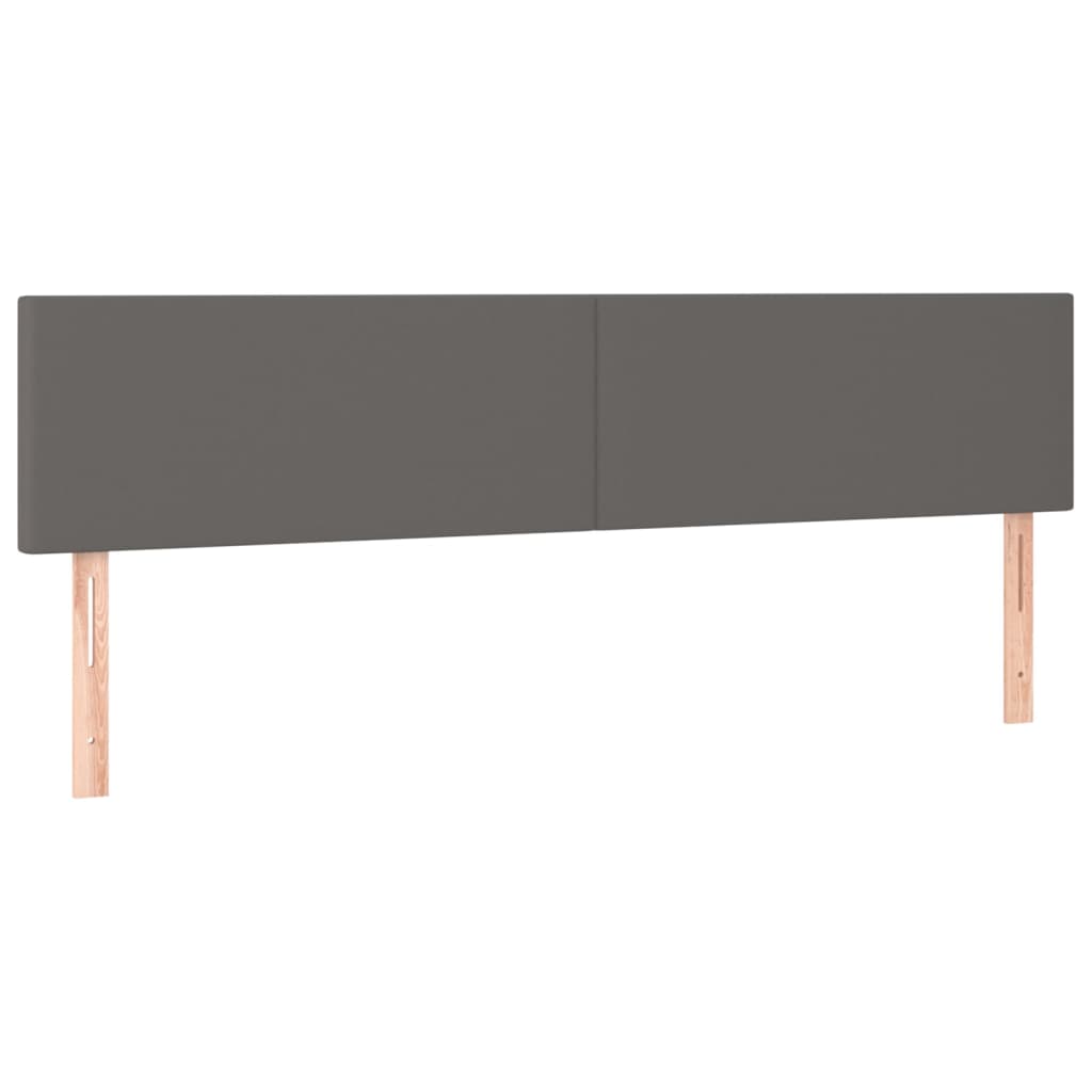 vidaXL Κρεβάτι Boxspring με Στρώμα Γκρι 180x200 εκ. Συνθετικό Δέρμα