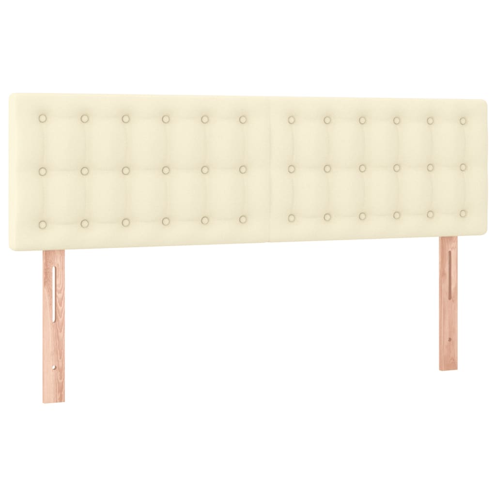 vidaXL Κρεβάτι Boxspring με Στρώμα Κρεμ 140x200εκ. από Συνθετικό Δέρμα