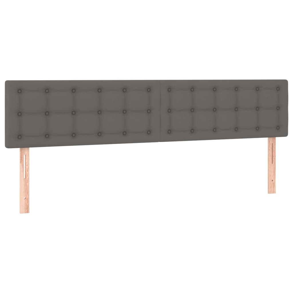 vidaXL Κρεβάτι Boxspring με Στρώμα Γκρι 180x200 εκ. Συνθετικό Δέρμα