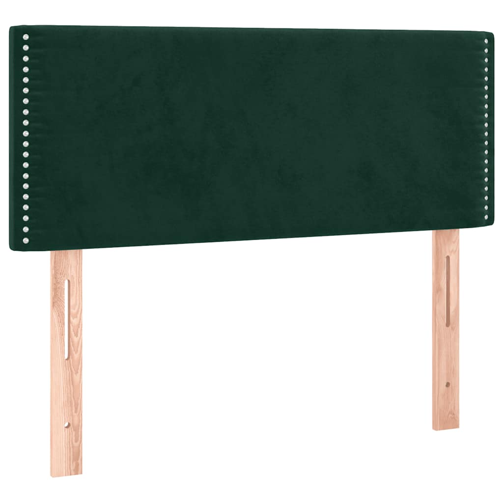 vidaXL Κρεβάτι Boxspring με Στρώμα Σκούρο Πράσινο 100x200εκ. Βελούδινο