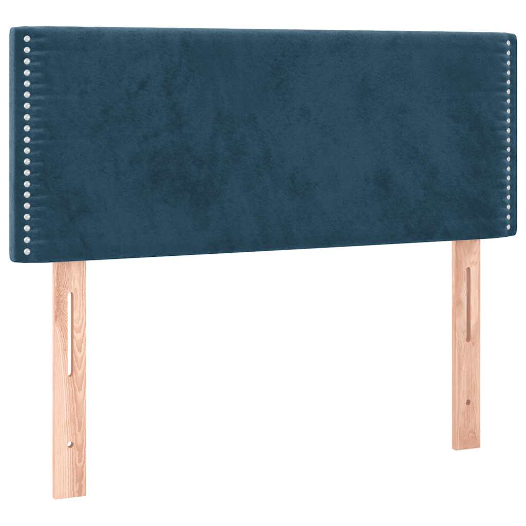 vidaXL Κρεβάτι Boxspring με Στρώμα Σκούρο Μπλε 100x200 εκ. Βελούδινο