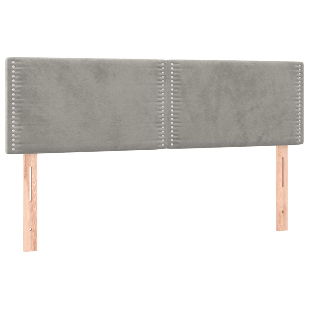 vidaXL Κρεβάτι Boxspring με Στρώμα Ανοιχτό Γκρι 140x190 εκ. Βελούδινο