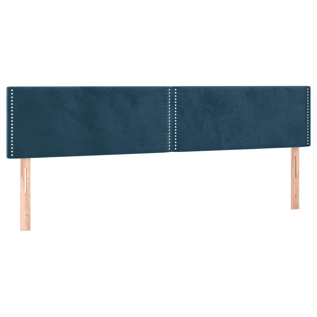 vidaXL Κρεβάτι Boxspring με Στρώμα Σκούρο Μπλε 180x200 εκ. Βελούδινο
