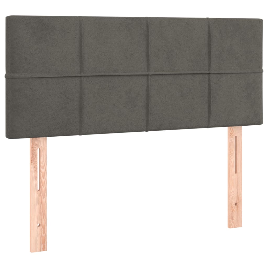 vidaXL Κρεβάτι Boxspring με Στρώμα Σκούρο Γκρι 100x200 εκ. Βελούδινο