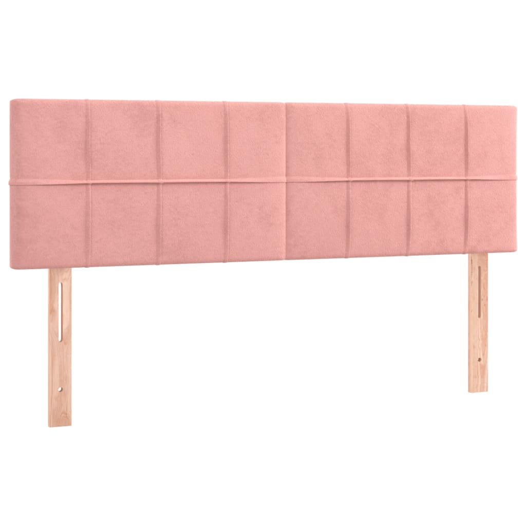 vidaXL Κρεβάτι Boxspring με Στρώμα Ροζ 140x190 εκ. Βελούδινο