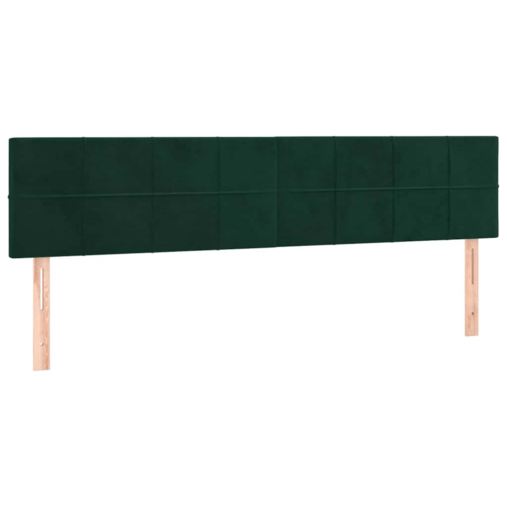 vidaXL Κρεβάτι Boxspring με Στρώμα Σκούρο Πράσινο 180x200εκ. Βελούδινο