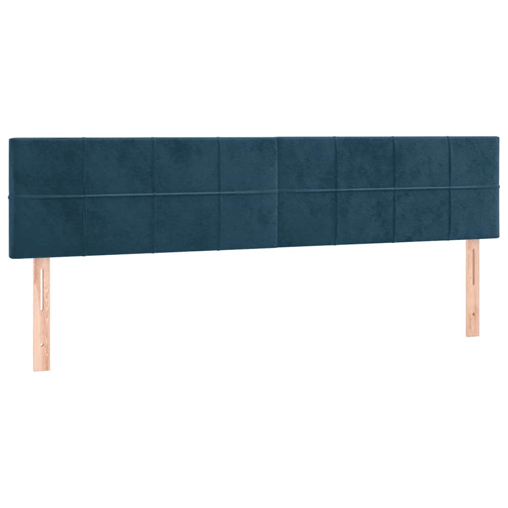 vidaXL Κρεβάτι Boxspring με Στρώμα Σκούρο Μπλε 200x200 εκ. Βελούδινο