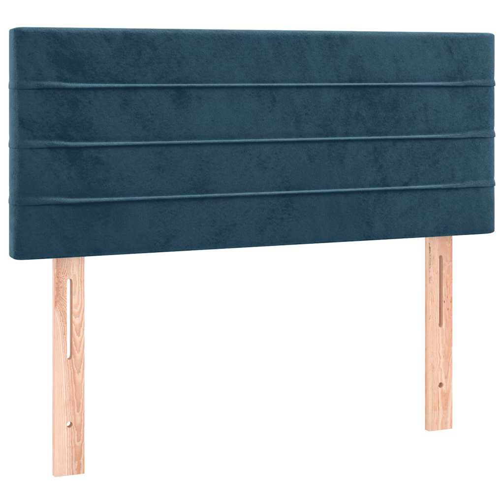 vidaXL Κρεβάτι Boxspring με Στρώμα Σκούρο Μπλε 90x200 εκ. Βελούδινο