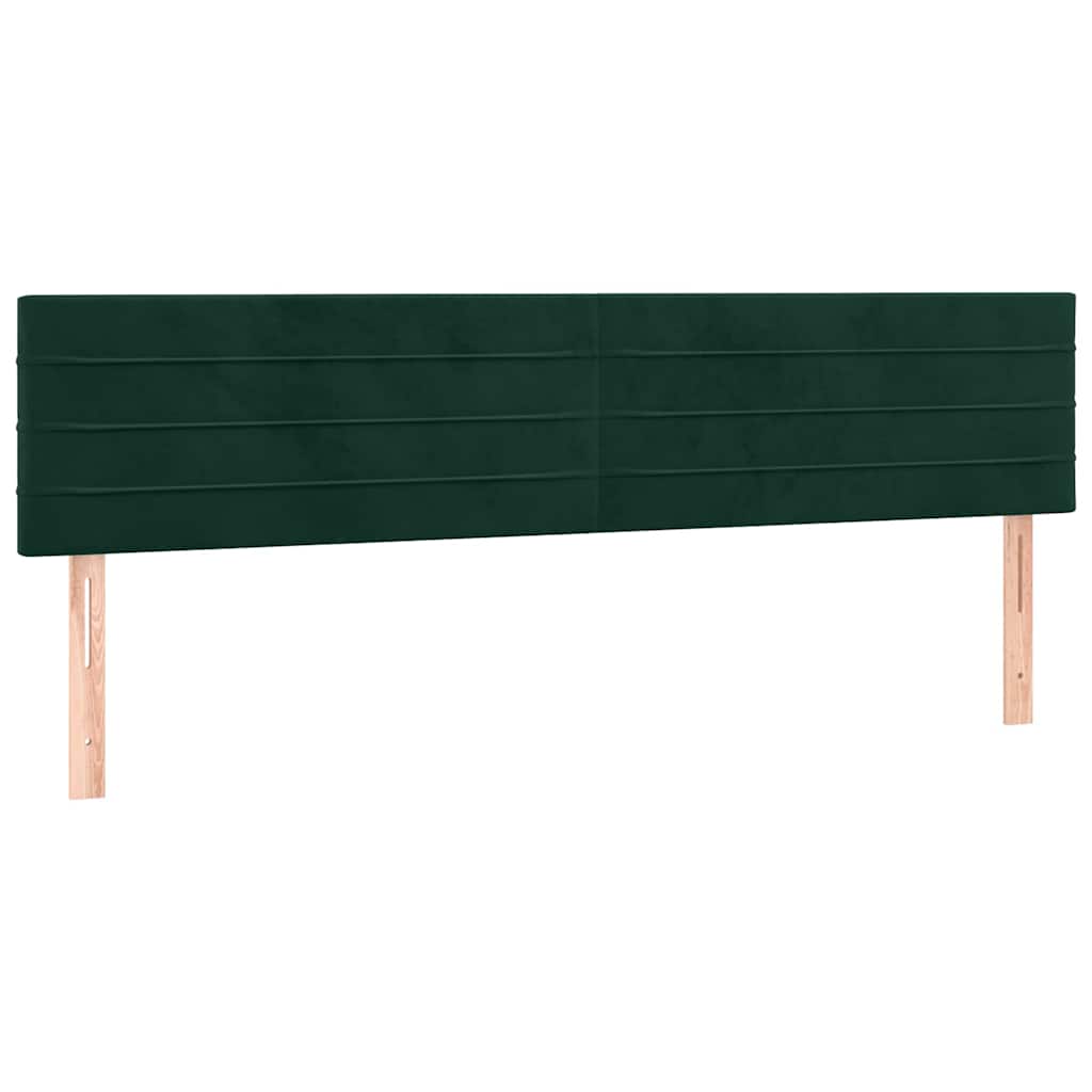 vidaXL Κρεβάτι Boxspring με Στρώμα Σκούρο Πράσινο 160x200εκ. Βελούδινο