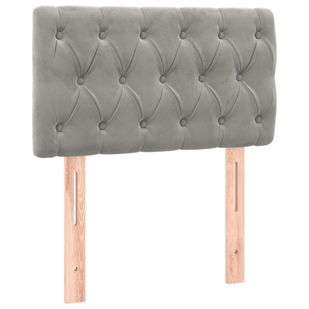 vidaXL Κρεβάτι Boxspring με Στρώμα Ανοιχτό Γκρι 80x200 εκ. Βελούδινο