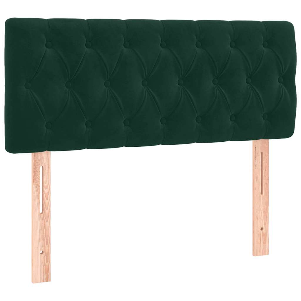 vidaXL Κρεβάτι Boxspring με Στρώμα Σκούρο Πράσινο 100x200εκ. Βελούδινο