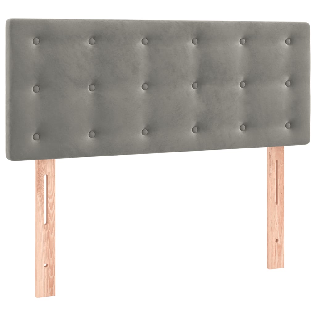 vidaXL Κρεβάτι Boxspring με Στρώμα Ανοιχτό Γκρι 80x200 εκ. Βελούδινο