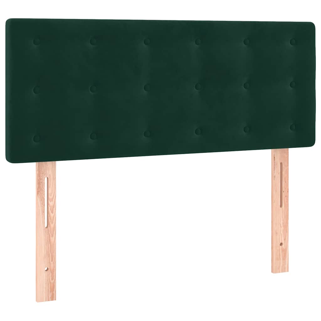 vidaXL Κρεβάτι Boxspring με Στρώμα Σκούρο Πράσινο 100x200εκ. Βελούδινο