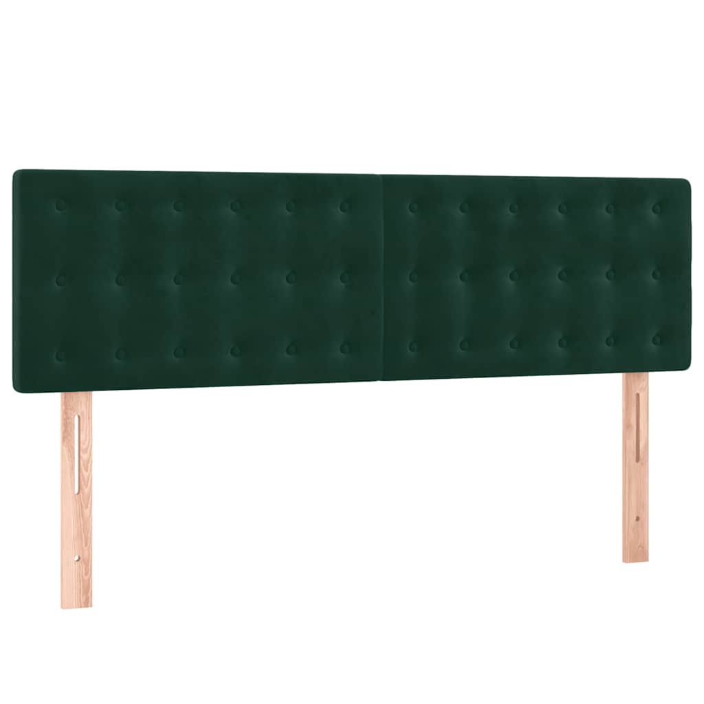 vidaXL Κρεβάτι Boxspring με Στρώμα Σκούρο Πράσινο 140x200εκ. Βελούδινο