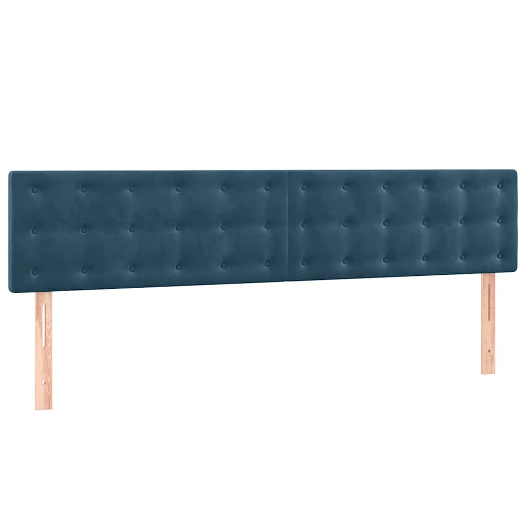 vidaXL Κρεβάτι Boxspring με Στρώμα Σκούρο Μπλε 160x200 εκ. Βελούδινο